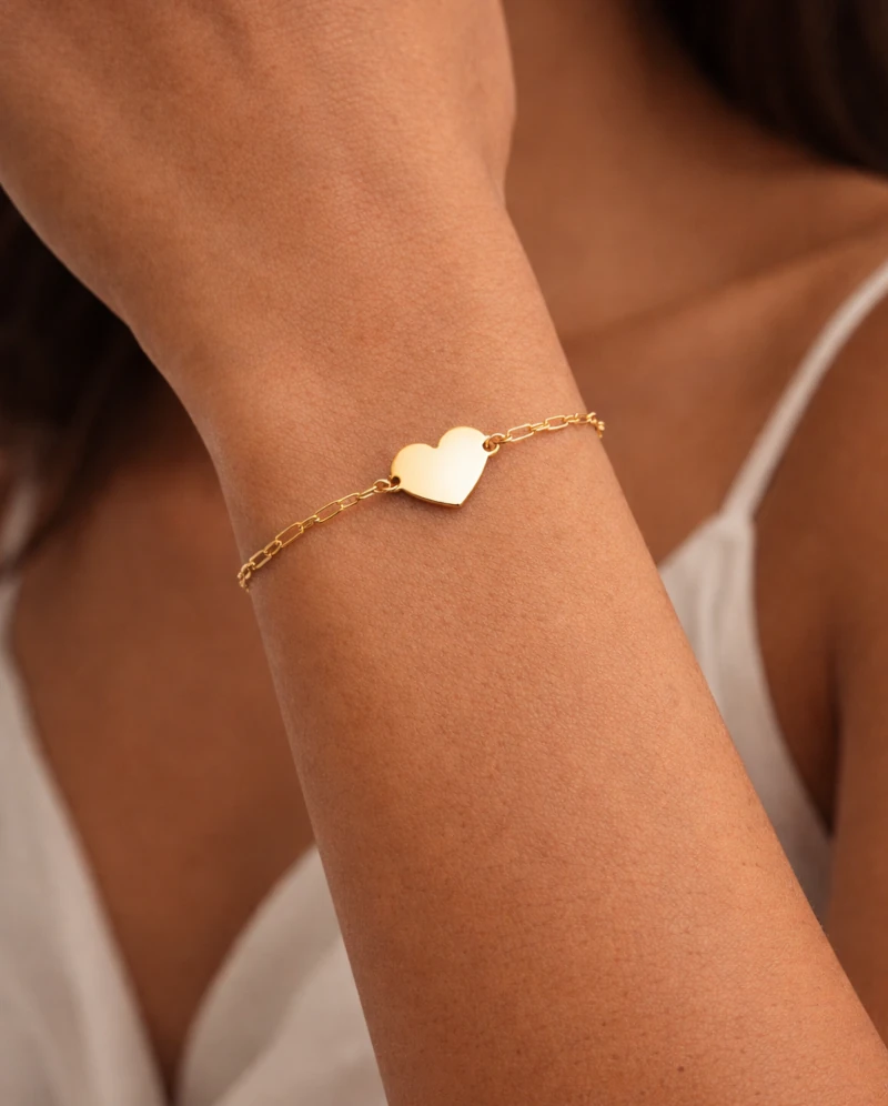 Pulsera de Oro con Dije Corazón